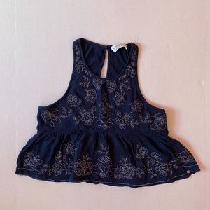 Abercrombie navy floral tank top size S